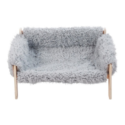 Thehotsale Wooden Frame Pet Sofa With Removable Cover 56Cm W X 45Cm D X 27Cm HGrey from B&Q