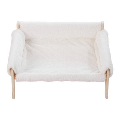 Thehotsale Wooden Frame Pet Sofa With Removable Cover 56Cm W X 45Cm D X 27Cm HWhite from B&Q