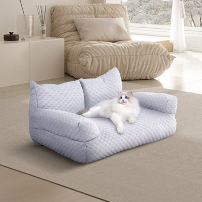 Thehotsale Light Grey Ice Silk Cooling Pet Sofa Bed 65Cm(W) X 48Cm(D) X 28Cm(H) from B&Q