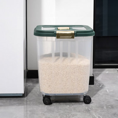 Thehotsale Large Capacity Food Storage Container With Wheels 38Cm(W) X 36Cm(D) X 44.5Cm(H) from B&Q