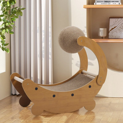 Breeins Cat Scratching Board Cardboard Bed With Sisal Ball from B&Q