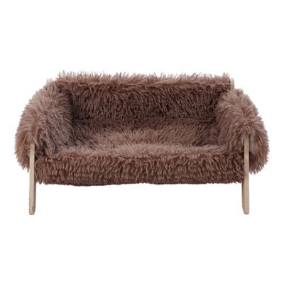 Thehotsale Wooden Frame Pet Sofa With Removable 27Cm HBrown from B&Q