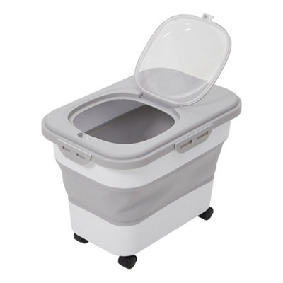 Breeins Collapsible Dry Food Storage Container With Wheels And Lids from B&Q