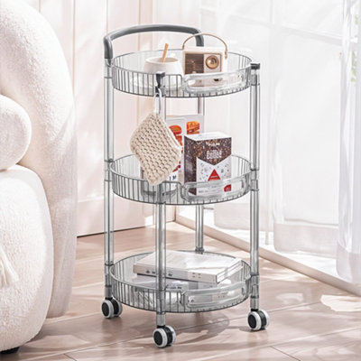 Breeins 3-Tier Multifunction Floor-Standing Plastic Round Storage Cart Organizer Rack from B&Q