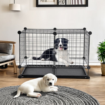 Thehotsale Black Iron Dog Cage With Removable Tray 48Cm H from B&Q