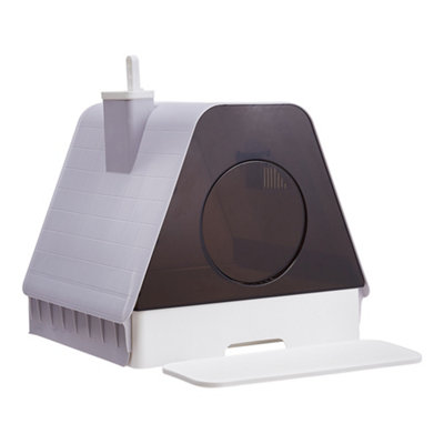 Thehotsale Fully Enclosed Cat Litter Box With Transparent Door And Drawer Tray 51.2Cm W X 46Cm D X 45Cm H from B&Q