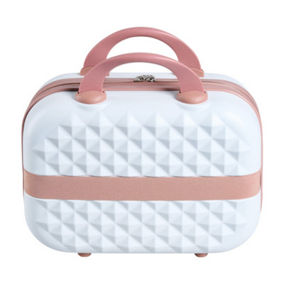 Thehotsale White Portable Lightweight Hard Shell Travel Cosmetic Case 30Cm W X 14Cm D X 30Cm H from B&Q