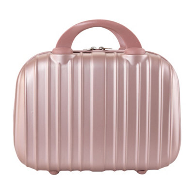 Thehotsale Rose Gold Portable Lightweight Hard Shell Travel Cosmetic Case 30Cm W X 14.5Cm D X 30Cm H from B&Q