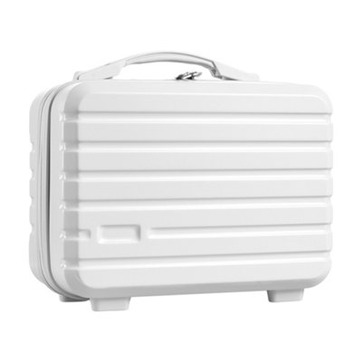 Thehotsale White 14-Inch Portable Handheld Hard Shell Travel Makeup Case from B&Q