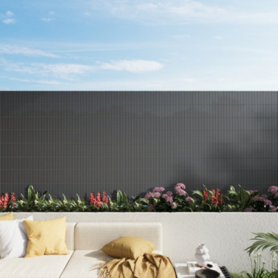 Garden Sanctuary Rods Reinforced Windproof & Waterproof Pvc Privacy Screen 300Cm W X 120Cm D from B&Q