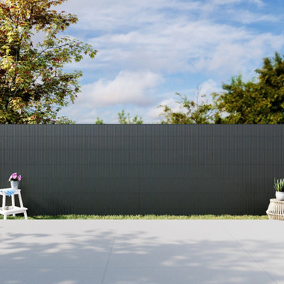 Garden Sanctuary Rods Reinforced Windproof & Waterproof Pvc Privacy Screen 500Cm W X 100Cm D from B&Q