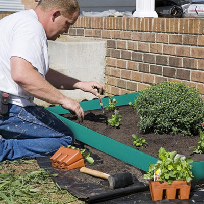 Garden Sanctuary Garden Lawn Edging Roll Garden Borders For Pathways With 30 Secure Pegs 10M from B&Q