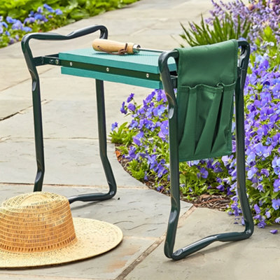 Garden Sanctuary Portable Foldable Foam Padded Garden Kneeler Gardening Knee Pad Metal Stool Seat from B&Q