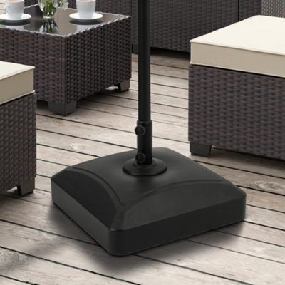 B&Q -  Outdoor Fillable Patio Hdpe Parasol Base Stand With WheelsBlack