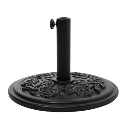Breeins Black 25Kg Vintage Floral Pattern Cement Outdoor Parasol Base Umbrella Stand from B&Q