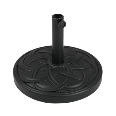 Breeins Black 25Kg Spiral Cross Effect Cement Outdoor Parasol Base Umbrella Stand For 38mm/48mm from B&Q