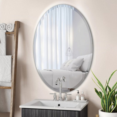 Thehotsale Bathroom Glass Oval Mirror Wall Mount 40Cm(W) X 60Cm(H) from B&Q