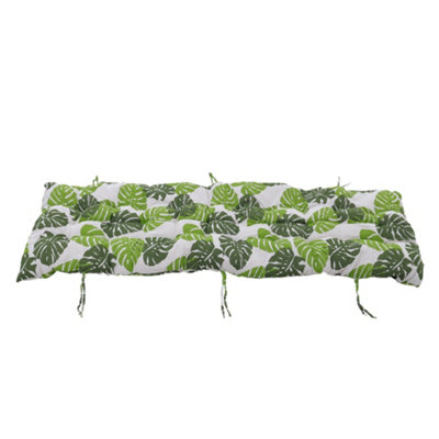 Thehotsale Tropical Banana Leaf Pattern Linen And Pp Cotton Beach Lounger Cushion  110Cm W X 40Cm D X 8Cm H from B&Q