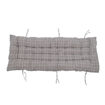 Thehotsale Grey Plaid Linen And Pp Cotton Material Leisure Beach Lounge Lounger Cushion  110Cm W X 40Cm D X 8Cm H from B&Q