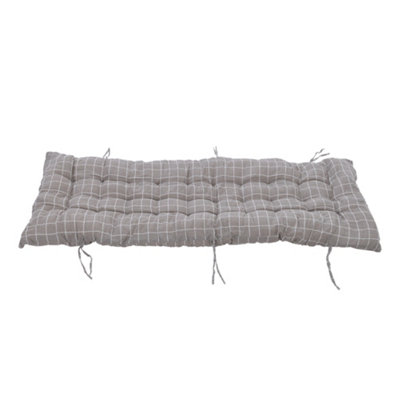 Thehotsale Grey Plaid Linen And Pp Cotton Material Leisure Beach Lounge Lounger Cushion  160Cm W X 50Cm D X 8Cm H from B&Q