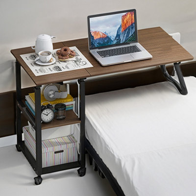 Thehotsale Simple Bedroom Bedside Movable Lifting Brushed Black Oak Computer Desk from B&Q