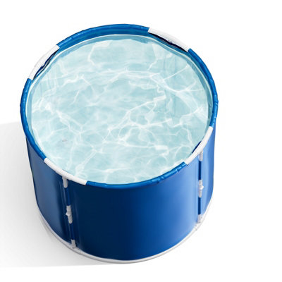 Darphe Foldable And Installation-Free Adult Round Barrel Navy Blue Soaking Bathtub from B&Q