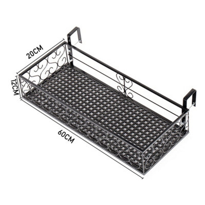 B&Q -  60Cmw X 20Cmd X 12Cmh Hanging Railing Planter Holder With Fixing Kit For Terrace Balcony Garden