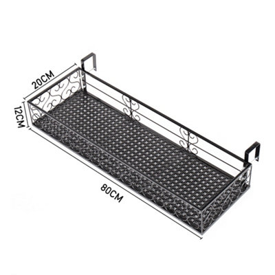 B&Q -  80Cmw X 20Cmd X 12Cmh Hanging Railing Planter Holder With Fixing Kit For Terrace Balcony Garden