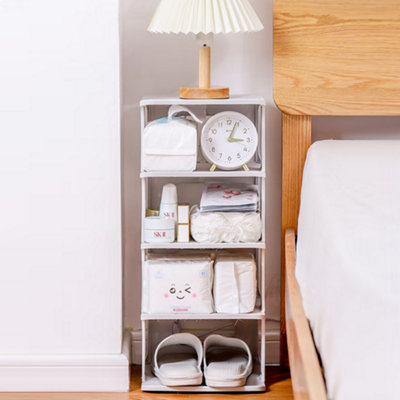 B&Q -  4 Tier Vertical Or Horizontal Diy Assembled Stackable Pp Shoe Storage Rack