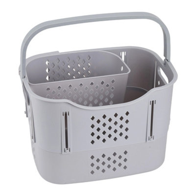 Thehotsale 38Cm W X 29.5Cm D X 26.5Cm H Grey Small Space-Saving Foldable Laundry Basket With Underwear Basket And Handle from B&Q