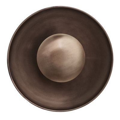Industville Boston Round Metal Diffuser Wall Light13 InchBronze from B&Q