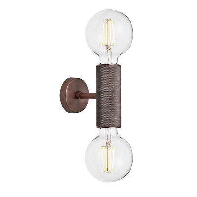 Industville Knurled Edison Double Wall LightBronze from B&Q