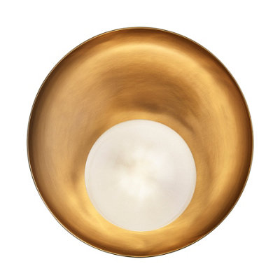 Industville Hayle Outdoor & Bathroom Round Diffuser Wall LightBrass from B&Q