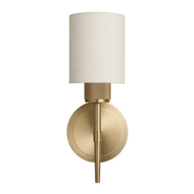 Industville Knurled Cylinder Torch Wall Light Light Natural CottonBrass from B&Q
