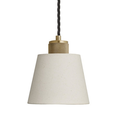 Industville Knurled Empire PendantLight Natural CottonNatural CottonBrass Pendant Holder from B&Q