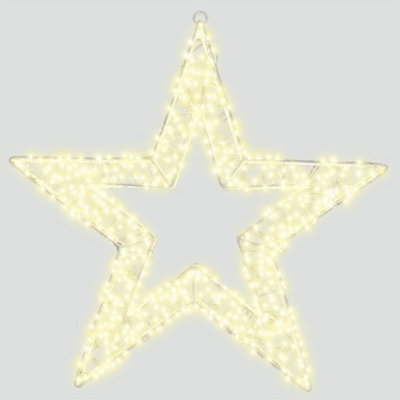 PegdevPdlElegant Christmas Star Shaped Pre Lit Led Decoration With 1440 Warm White Leds 50Cm 5M Lead Timer from B&Q