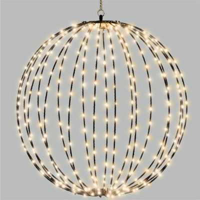 PegdevPdlPre Lit Led Sphere 40Cm With 180 Warm White Micro Leds 5M Lead Timer Elegant Black Frame Indoor Outdoor from B&Q