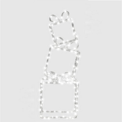 PegdevPdlPre Lit Stack Of 3 Christmas Presents With 40 Warm White Leds 5M Lead Timer Indoor Outdoor Decoration from B&Q