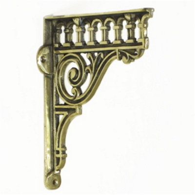 Castelion Single Solid Brass Classical Shelf Bracket from B&Q