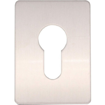 EaiRepair Escutcheon Key Hole Cover Plate Euro Profile Self Adhesive FixSatin Stainless Steel65 X 47mm from B&Q