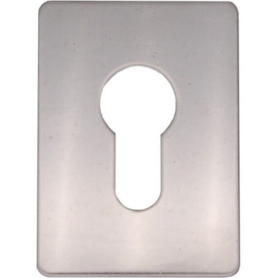 EaiRepair Escutcheon Key Hole Cover Plate Euro Profile Self Adhesive FixPolished Stainless Steel65 X 47mm from B&Q