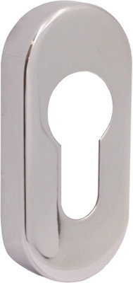 EaiUpright Euro Escutcheon Oval Shaped Keyhole CoverPolished Stainless Steel from B&Q