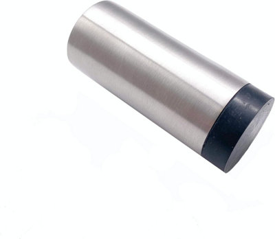 Eai Door Stop Buffer Wall Skirting Projection Doorstop 85mm Satin Stainless Steel Strong Concealed Fixings from B&Q