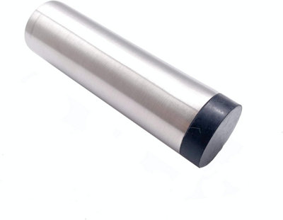 Eai Door Stop Buffer Wall Skirting Projection Doorstop 105mm Satin Stainless Steel Strong Concealed Fixings from B&Q