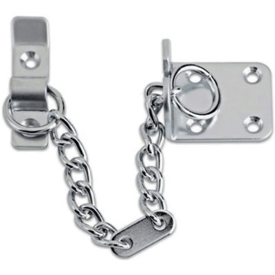 Eai Door Chain Chrome Strong Narrow Security Door Limiter Polished Finish from B&Q