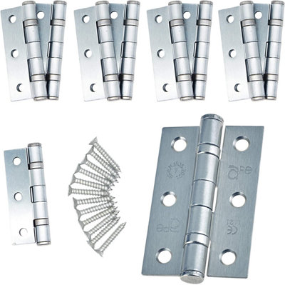 Eai3" Internal Door Hinges & Screws G7 Fd30 76X50X2mm SquareSatin ChromePack 5 Pairs from B&Q