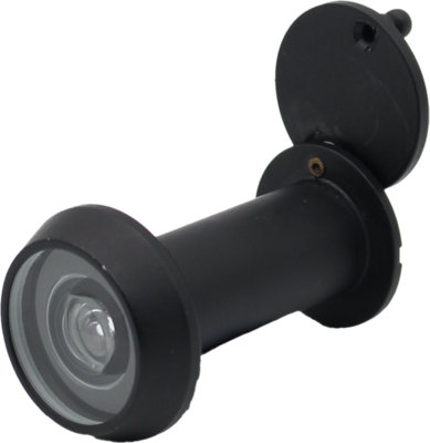 Eai Door Viewer Easy Vision Peephole Glass Lens Suit Fire Doors 14mm Dia 35 To 55mm Thick Doors Black from B&Q