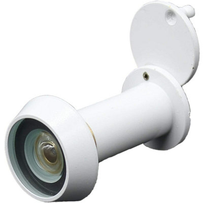 EAI Afit Door Viewer Wide Angle Peephole Lens Fire Rated 14mm Dia.35-55mm Thick Doors White from B&Q