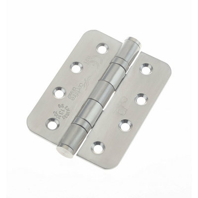 Eai 4" Stainless Fire Door Hinges Grade 13 G13 & Screws102X76X3mm Radius CornersSatin 4" Stainless from B&Q