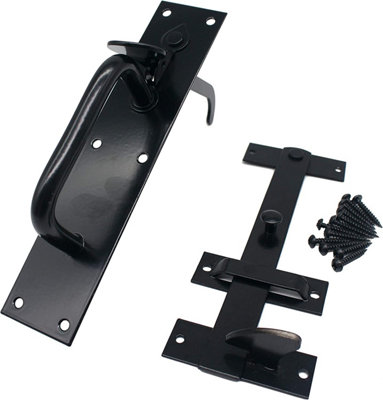 Eai Medium Suffolk Thumb Latch Gate Catch With Fixings 205 X 45mm Black from B&Q